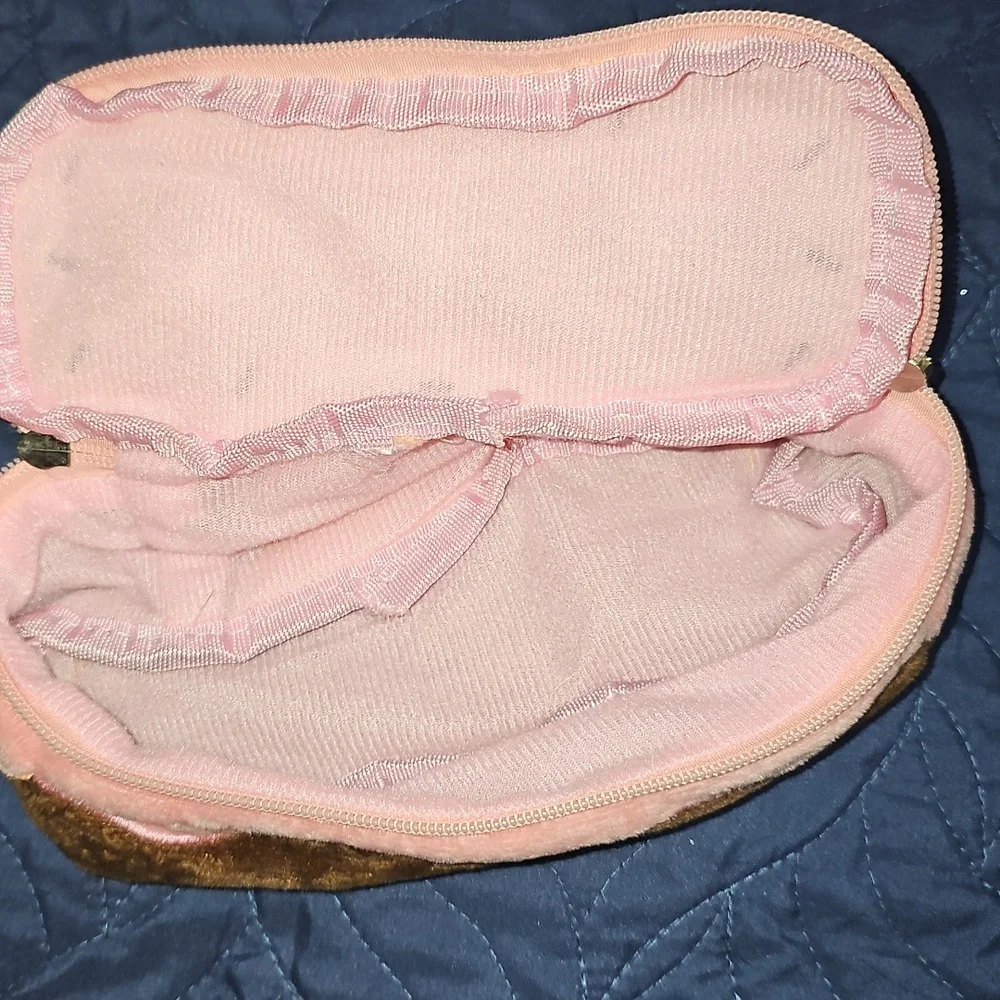 Pink Cherry Plush Pencil Case Cosmetic Pouch